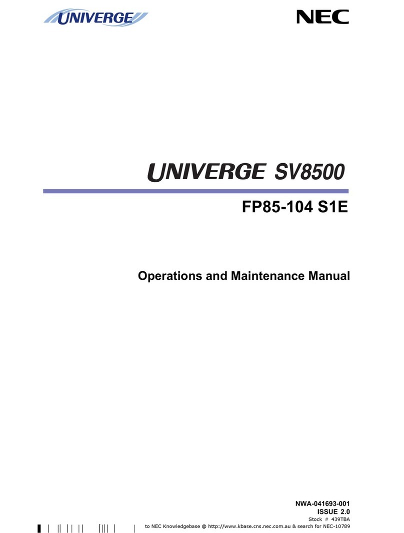 NEC SV8500 Operation and maintenance manual