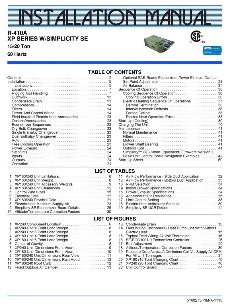 York XP SERIES W/SIMPLICITY installation manual