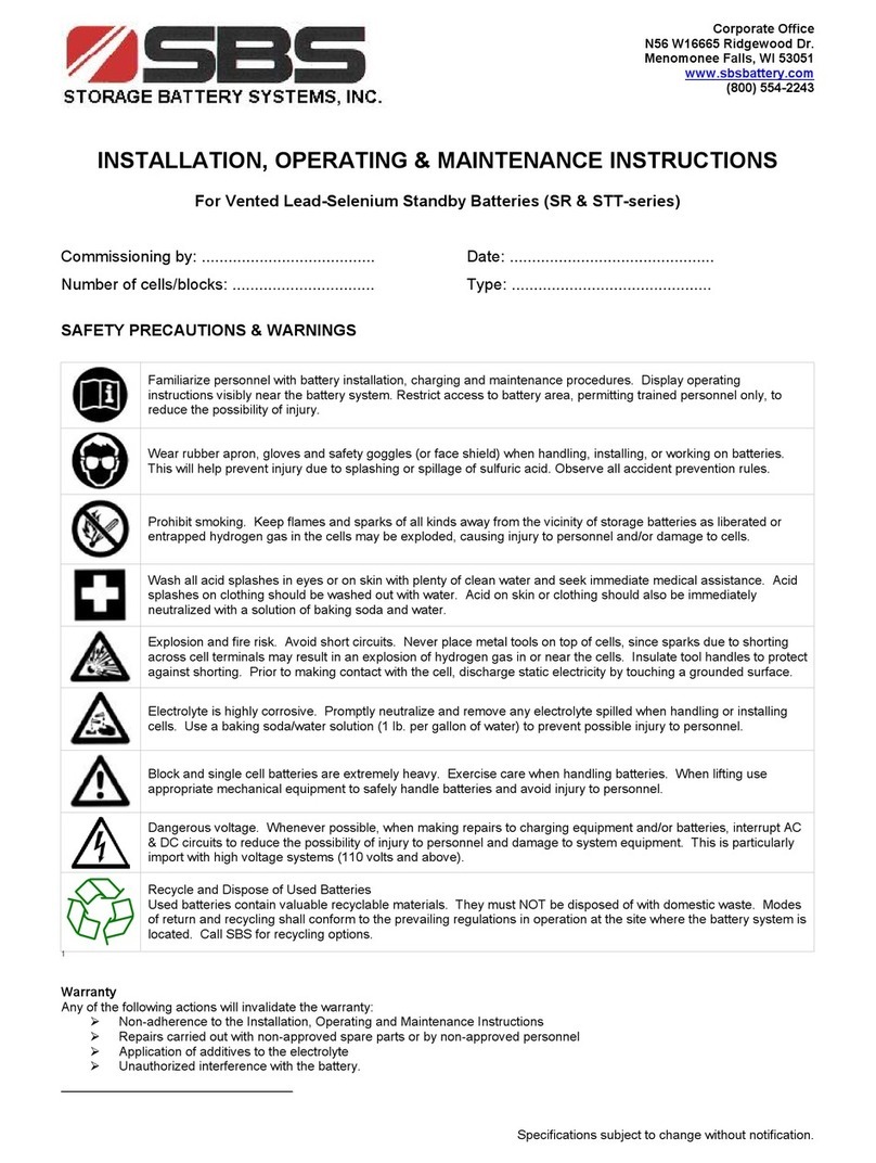 SBS SR series Installation, operating and maintenance