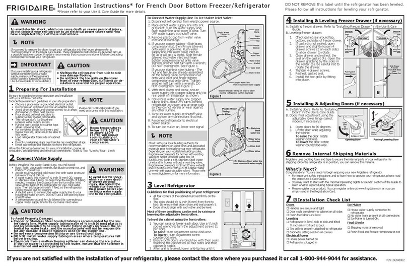 Frigidaire fghb2844lfe installation instructions