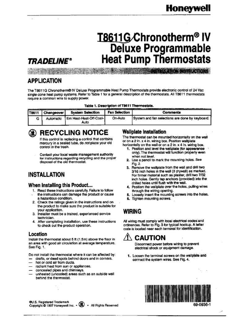 Honeywell T8611G Chmnothern IV User manual