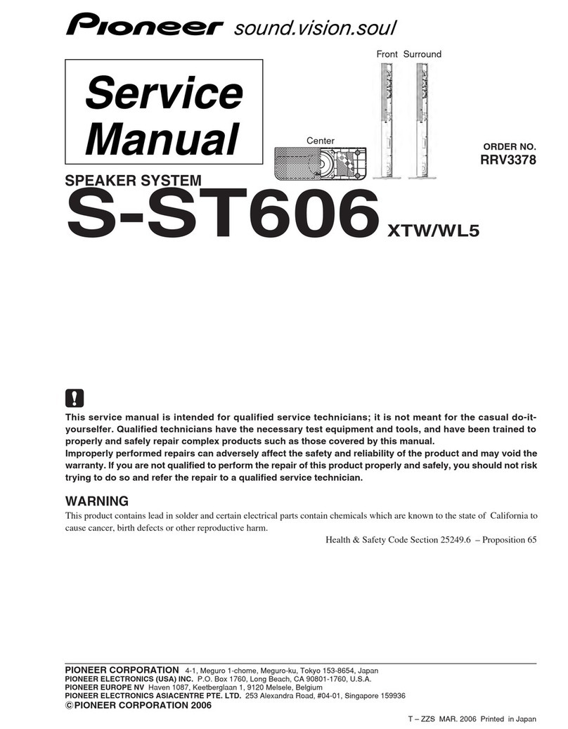 Pioneer S-ST606 XTW User manual