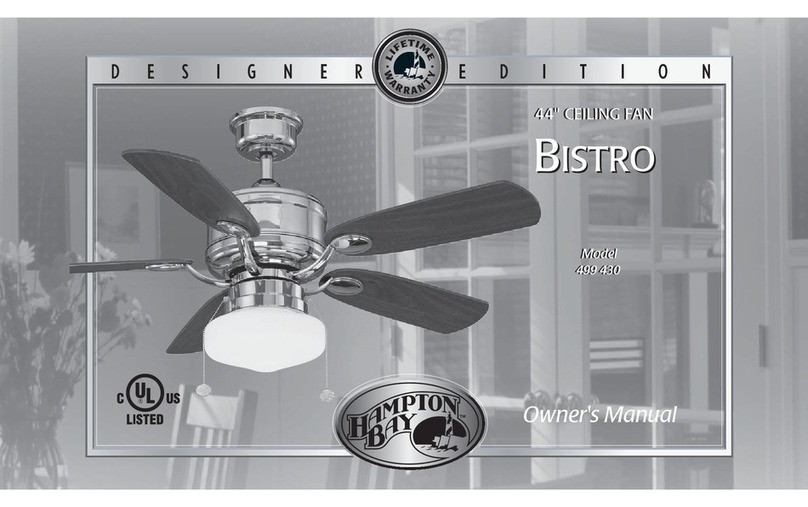 HAMPTON BAY BISTRO 499 430 owner's manual