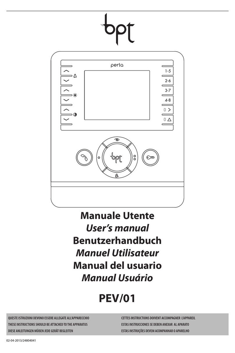 Bpt PEV/01 user manual Bpt PEV/01 user manual