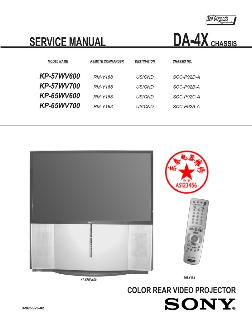 Sony KP-57WV600 - 57"hi-scan 1080i 16:9 Projection... Service manual
