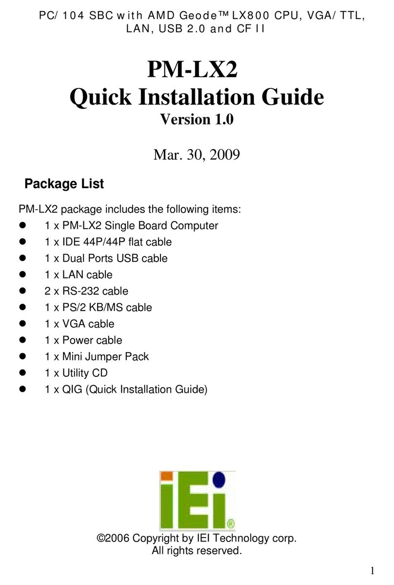 IEI Technology PM-LX2 User manual