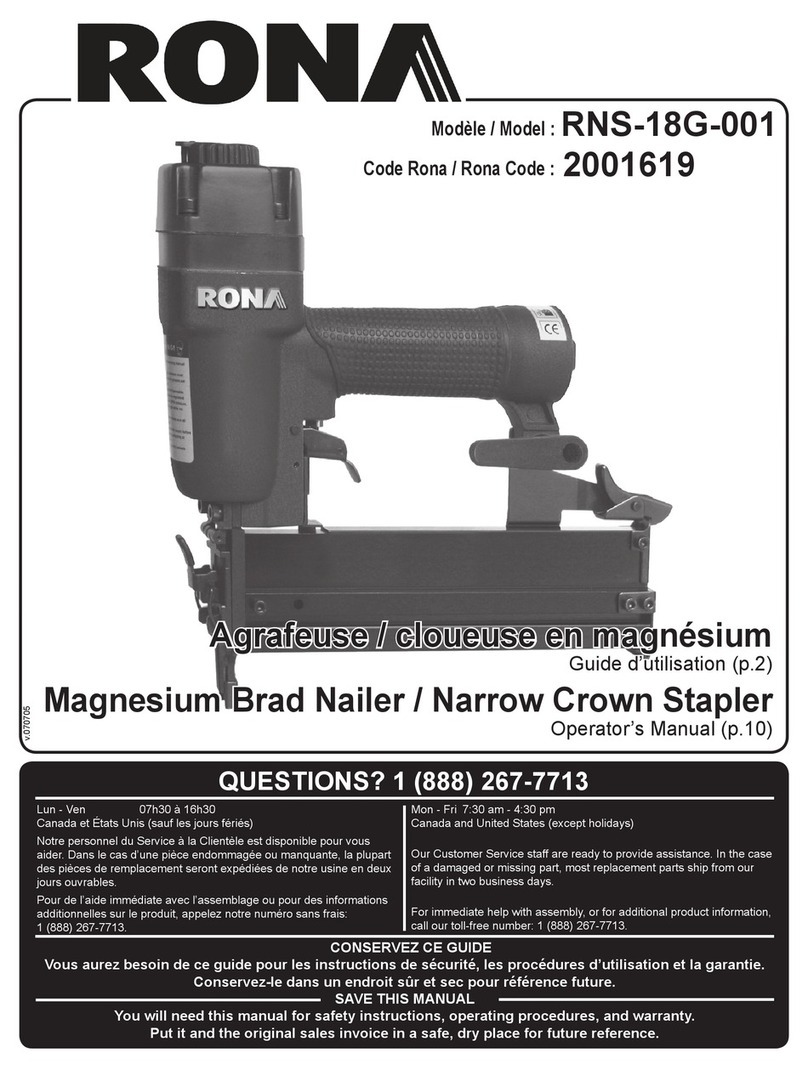 Rona RNS-18G-001 Operator's manual Rona RNS-18G-001 Operator's manual