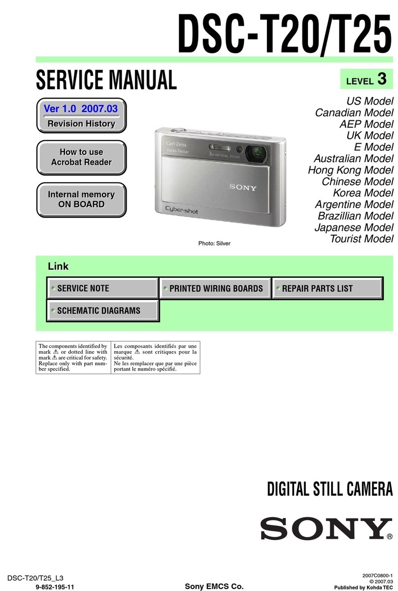 Sony Cyber-shot DSC-T20 User manual Sony Cyber-shot DSC-T20 User manual