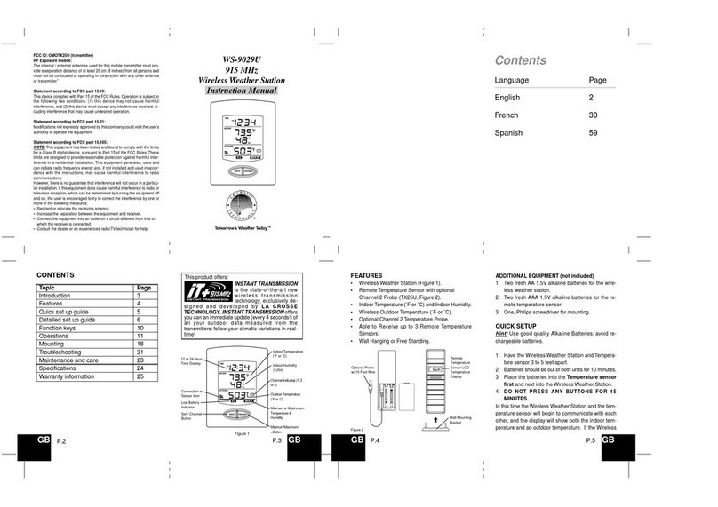 La Crosse Technology WS-9029U instruction manual