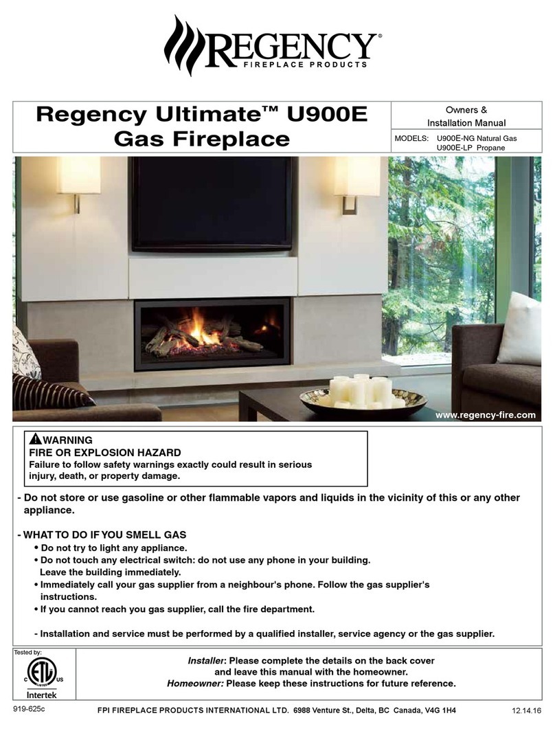 Regency U900E-NG Owners & installation manual Regency U900E-NG Owners & installation manual