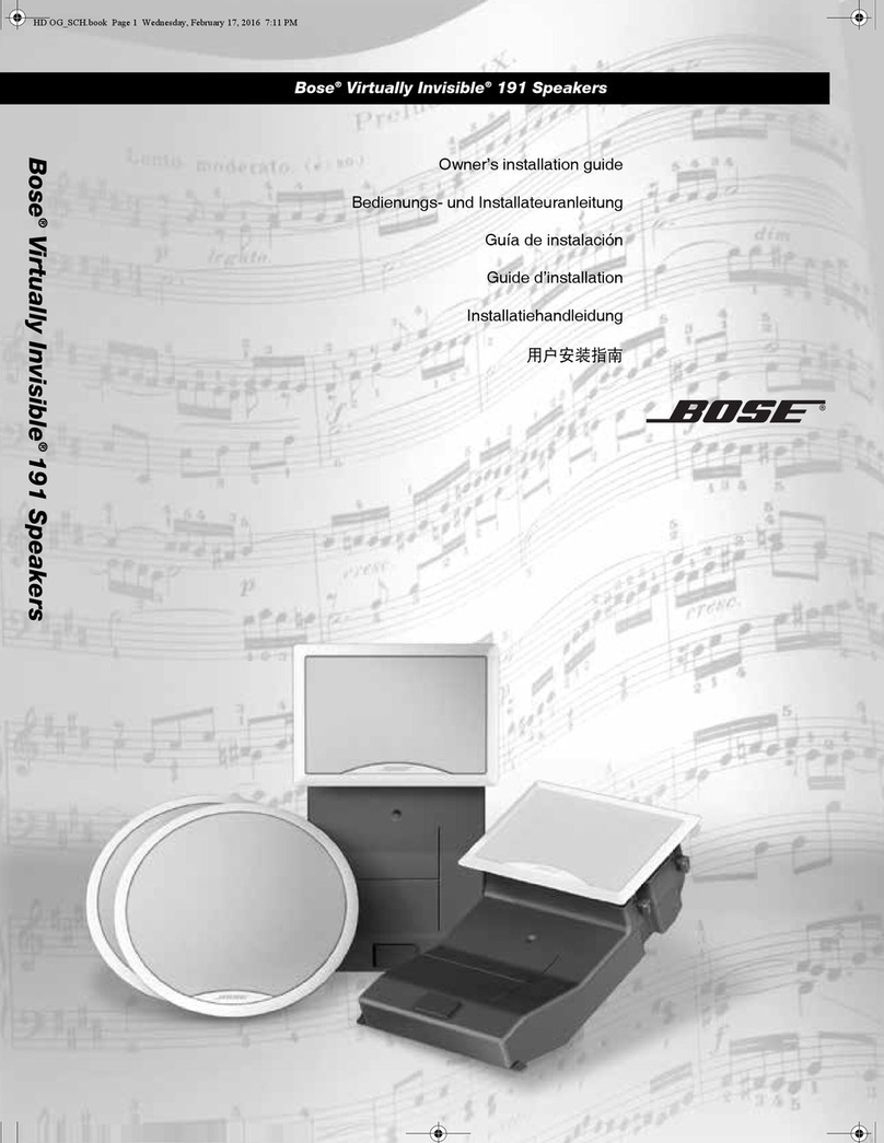 Bose VIRTUALLY INVISIBLE 191 SPEAKERS Quick start guide Bose VIRTUALLY INVISIBLE 191 SPEAKERS Quick start guide