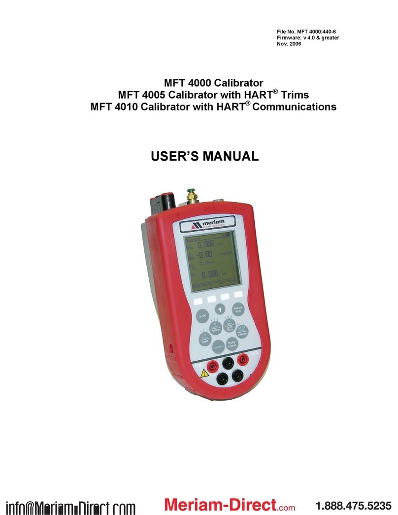 Meriam MFT 4000 user manual