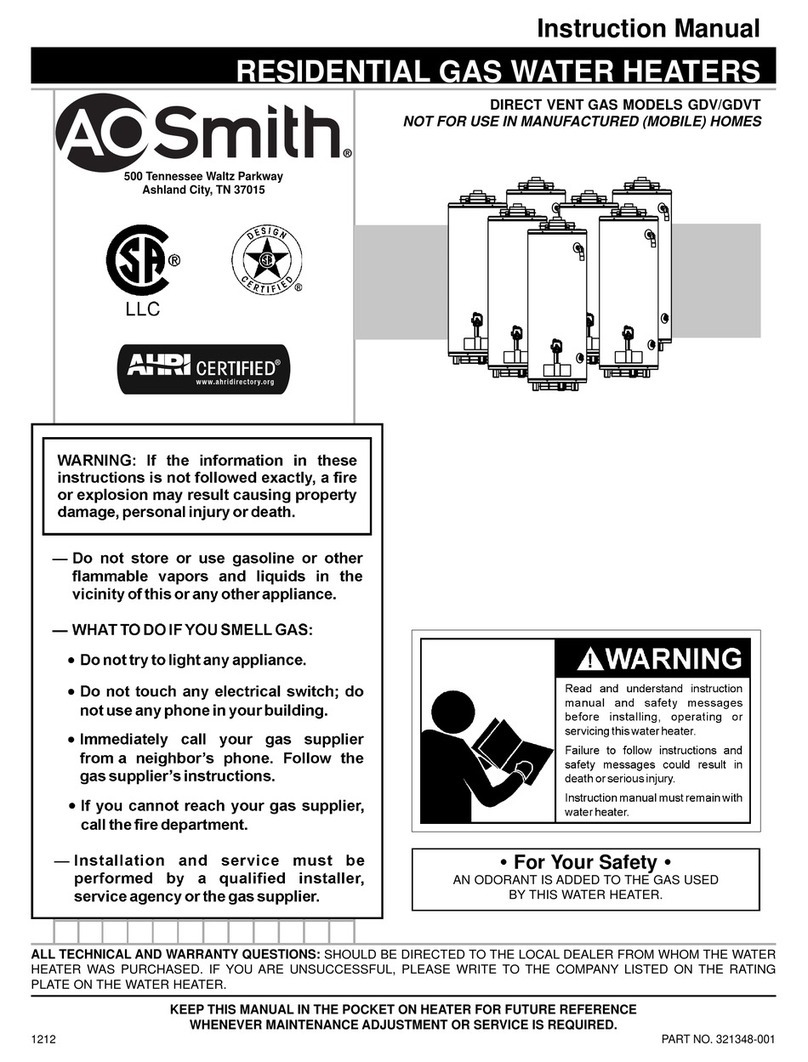 A.O. Smith GDV User manual