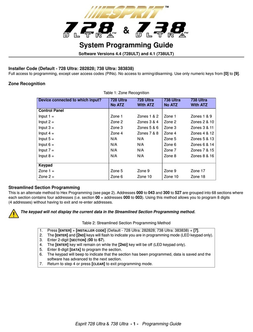 ESPRIT 738 ultra Programming guide
