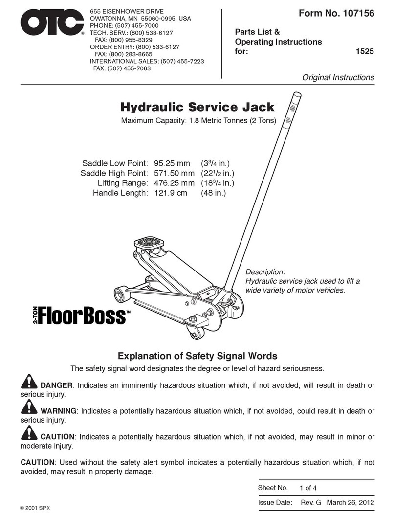 OTC Tools 1525 operating instructions