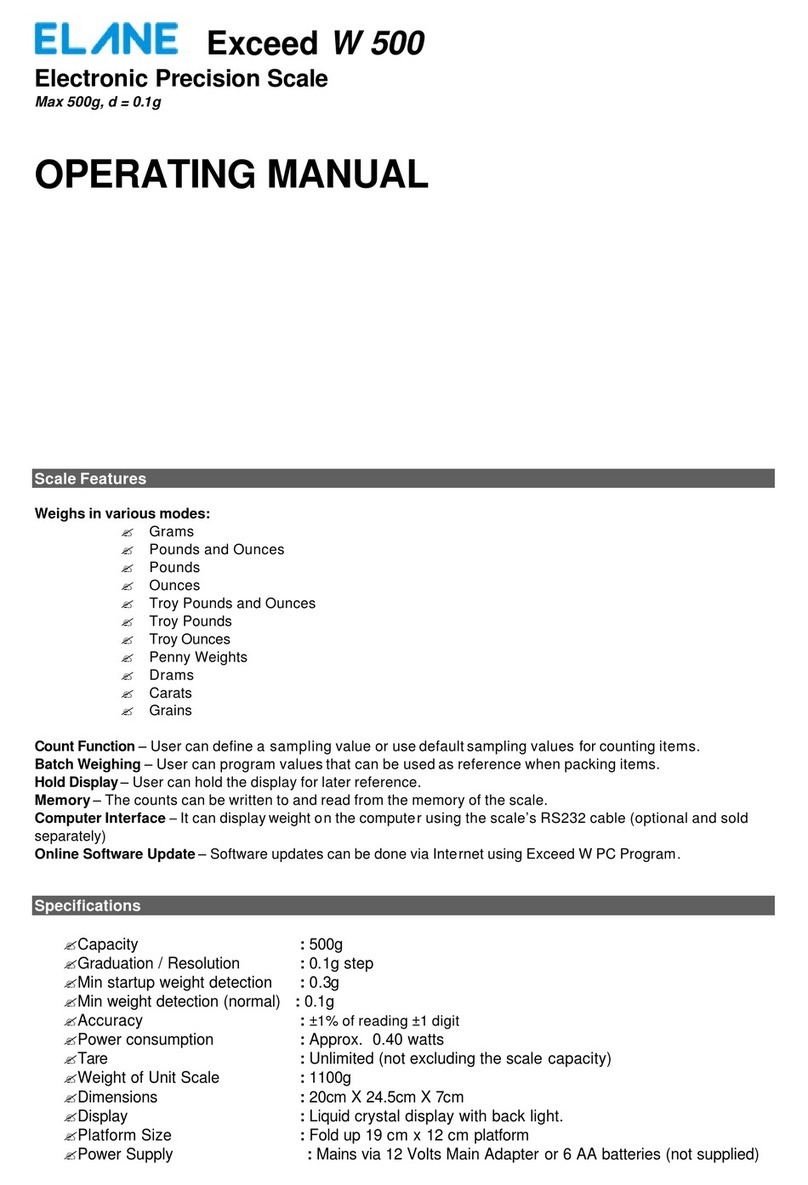 Elane Exceed W 500 operating manual