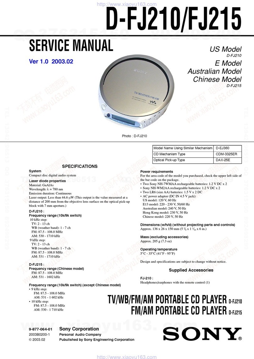 Sony D-FJ210 - CD Walkman Player User manual