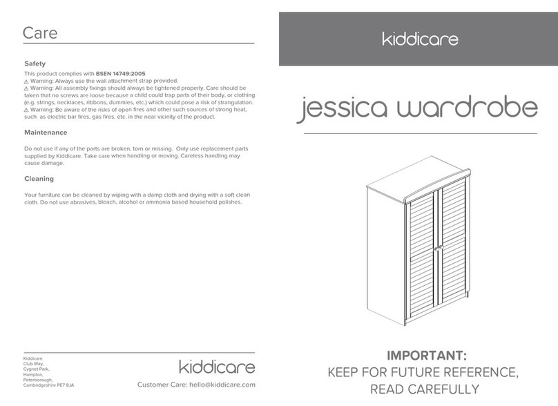Kiddicare Jessica wardrobe Programming manual Kiddicare Jessica wardrobe Programming manual