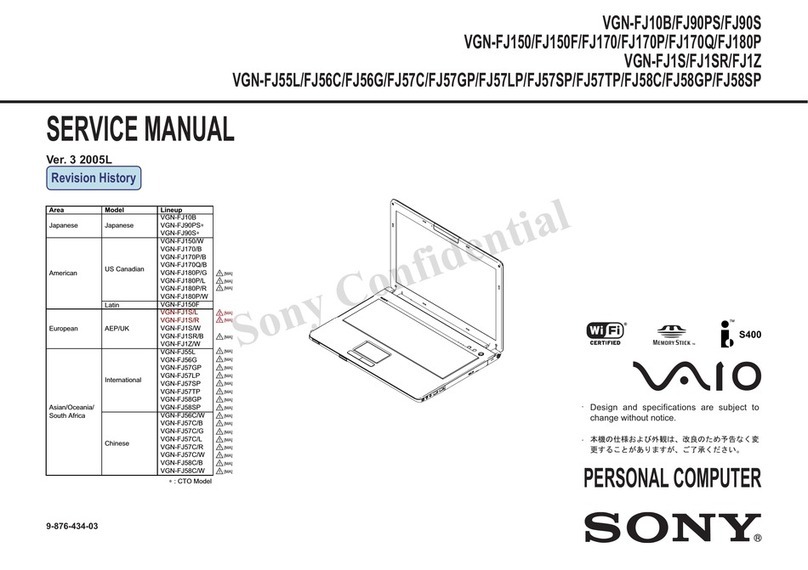 Sony VAIO VGN-FJ10B Service manual