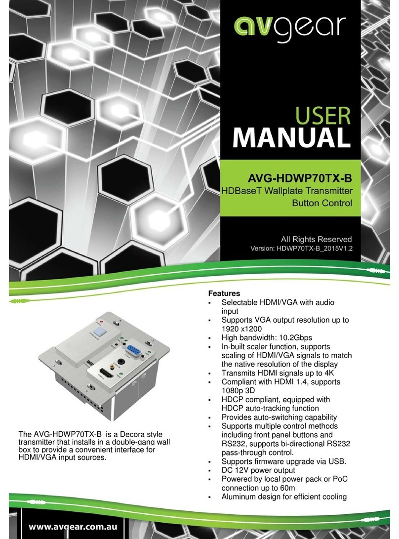 AVGear AVG-HDWP70TX-B user manual