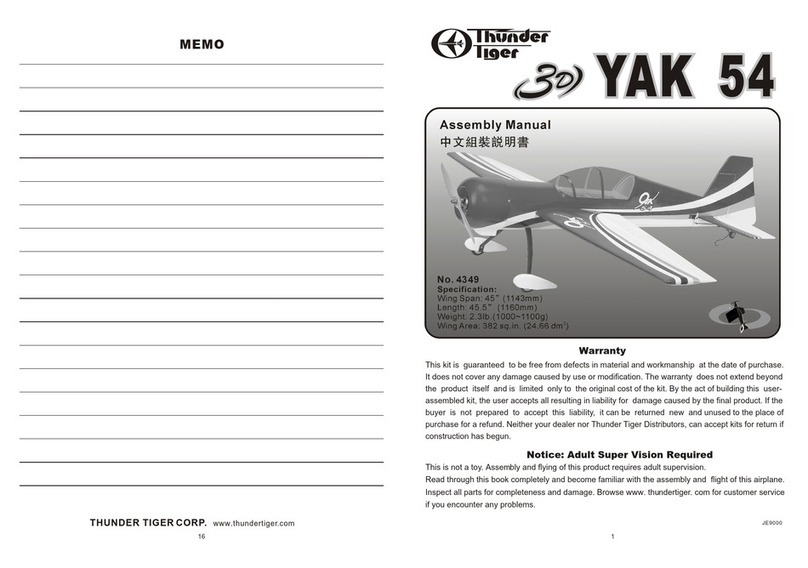 THUNDER TIGER YAK 54 User manual