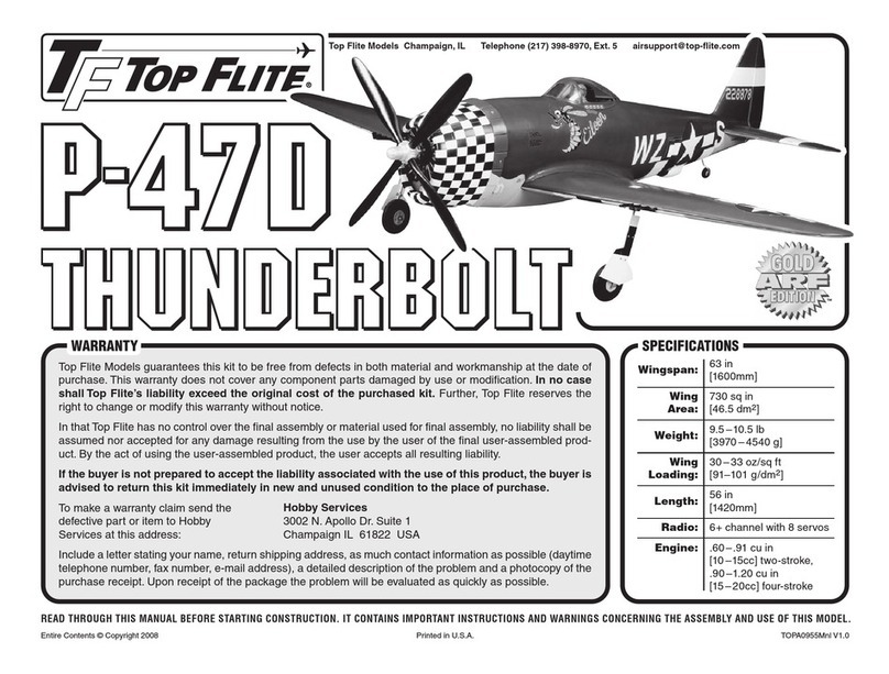 TF TOP FLITE P-470 THUNDERBOLT User manual