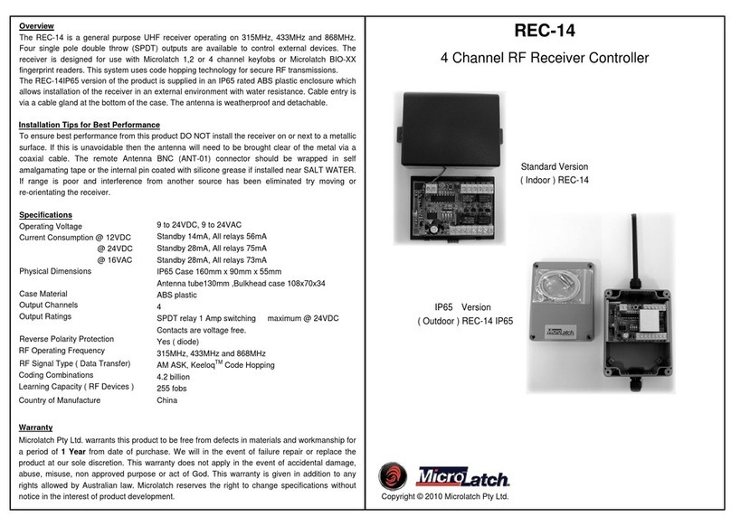 Microlatch REC-14 manual