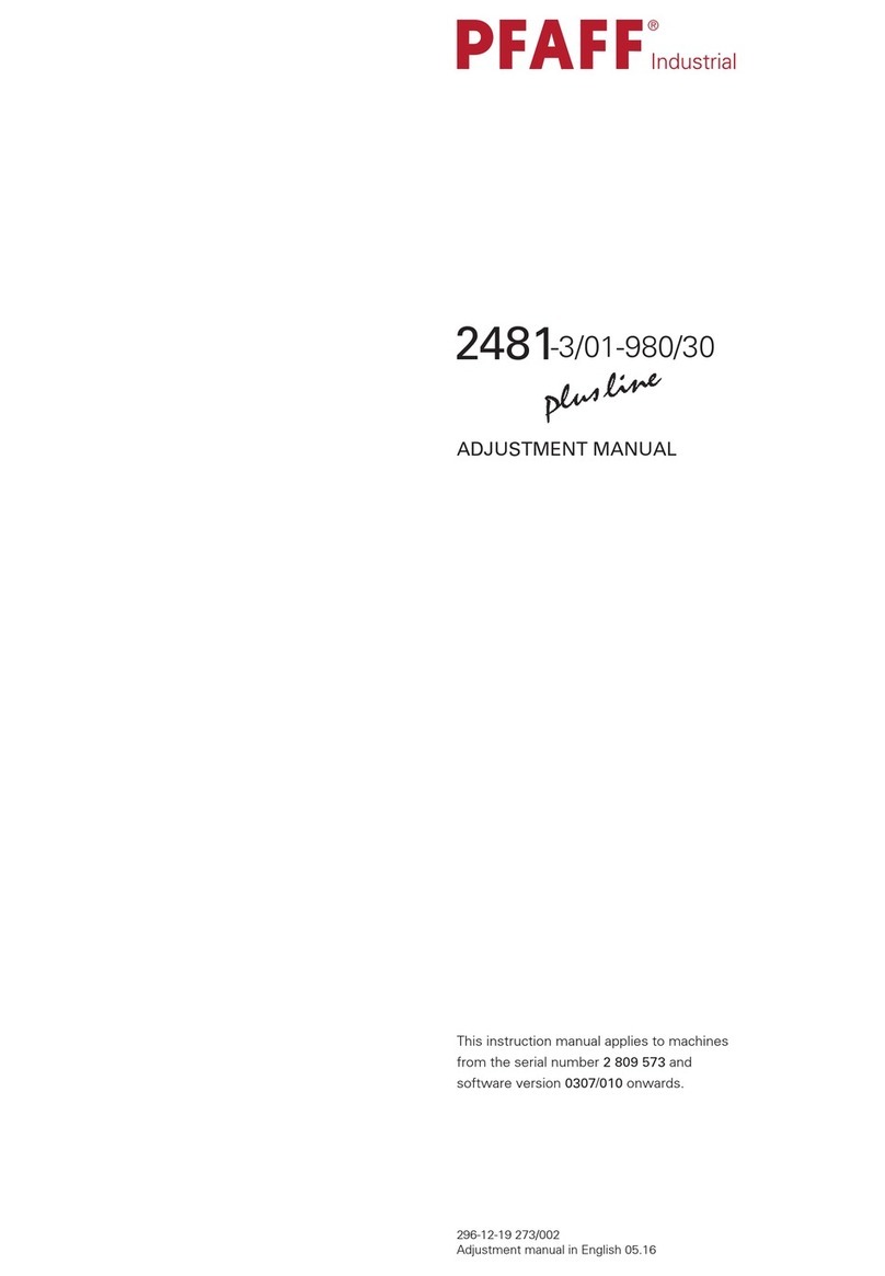 Pfaff 2481-980/30 PLUSLINE Adjustment manual