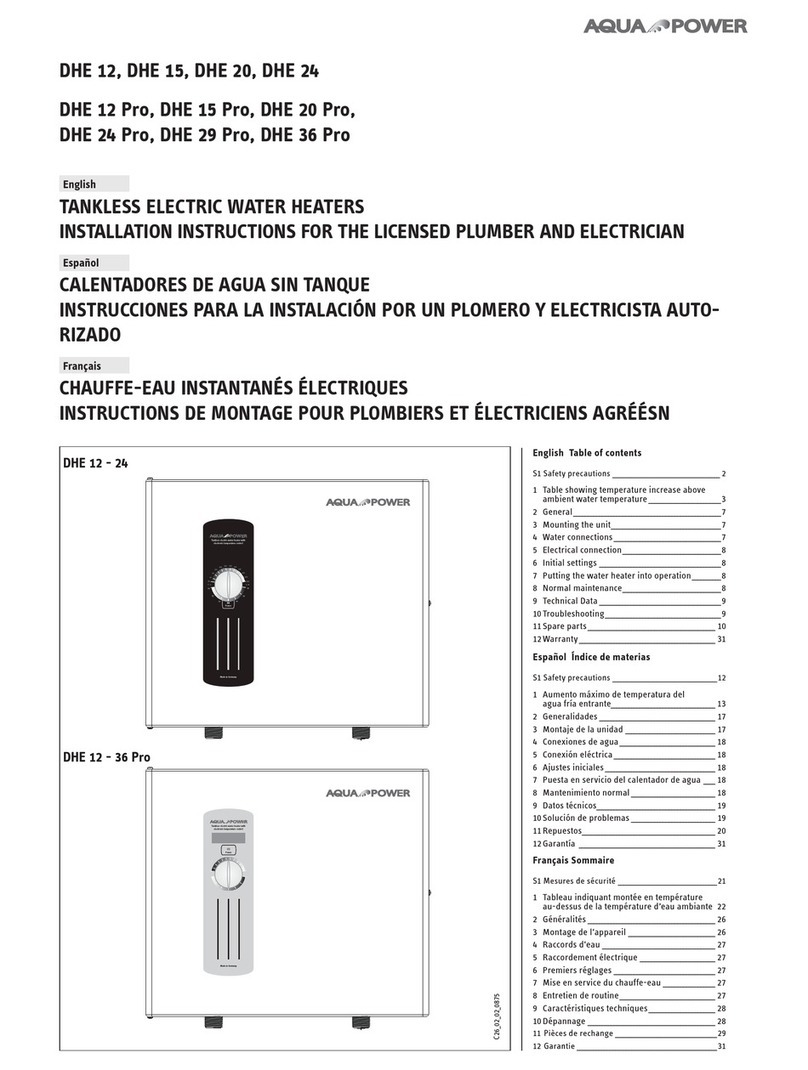 Aqua Power DHE12 installation instructions