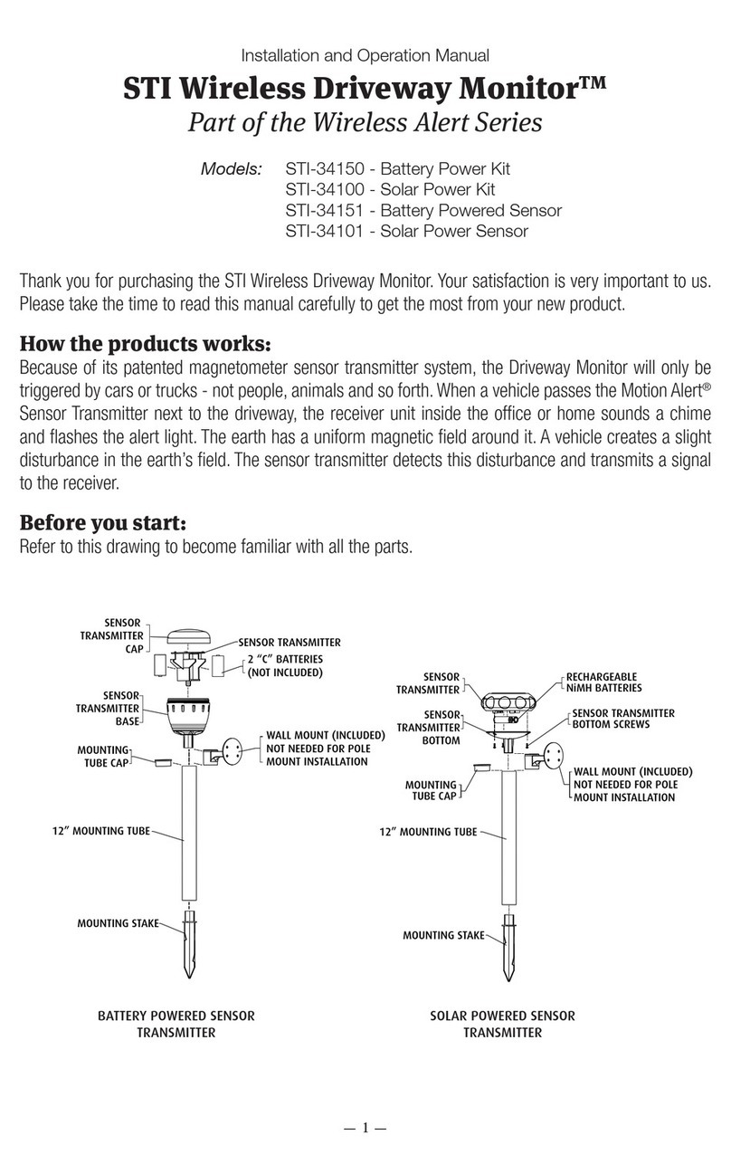 Safety Technology International STI-34150 Installation and operation manual