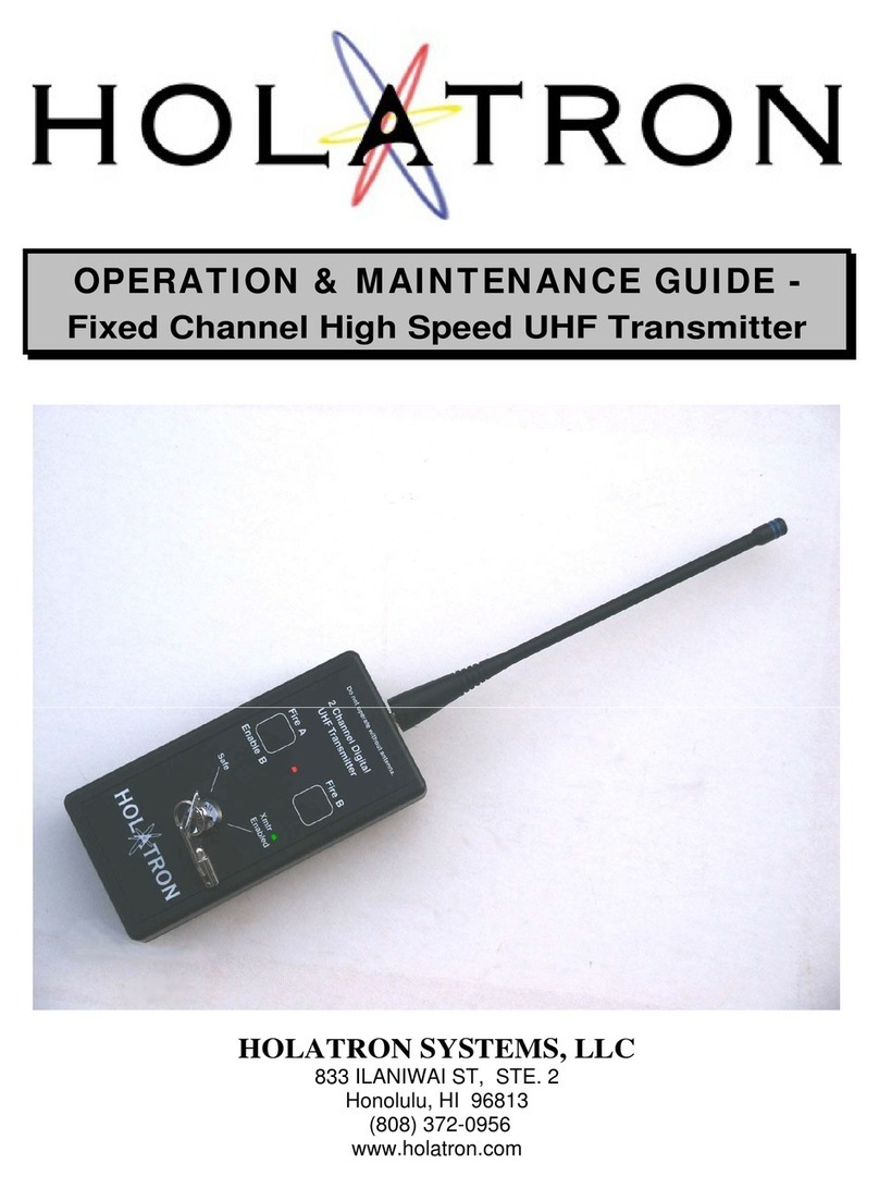 HOLATRON SYSTEMS RFLS-6HSXT Operation & maintenance guide HOLATRON SYSTEMS RFLS-6HSXT Operation & maintenance guide