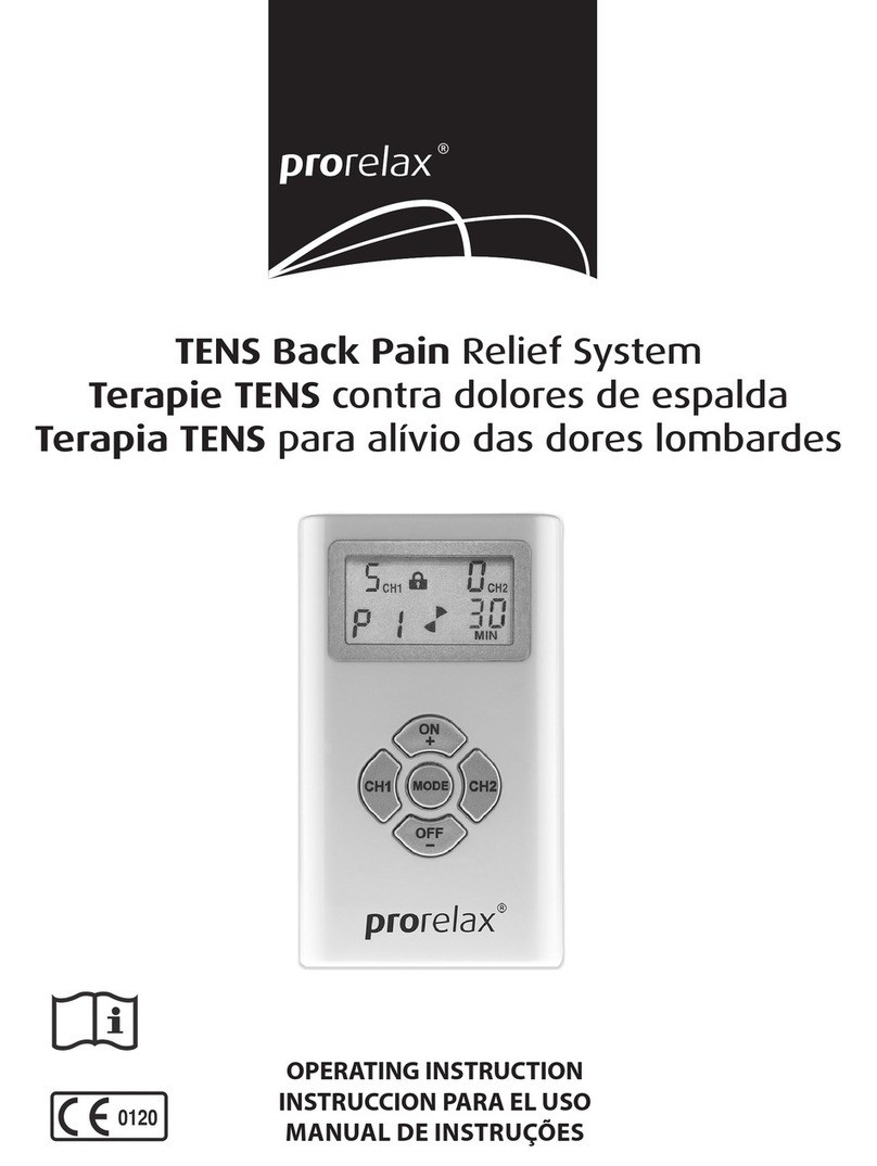 Prorelax TENS Back Pain operating instructions