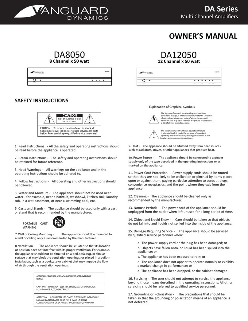 Vanguard DA SERIES owner's manual