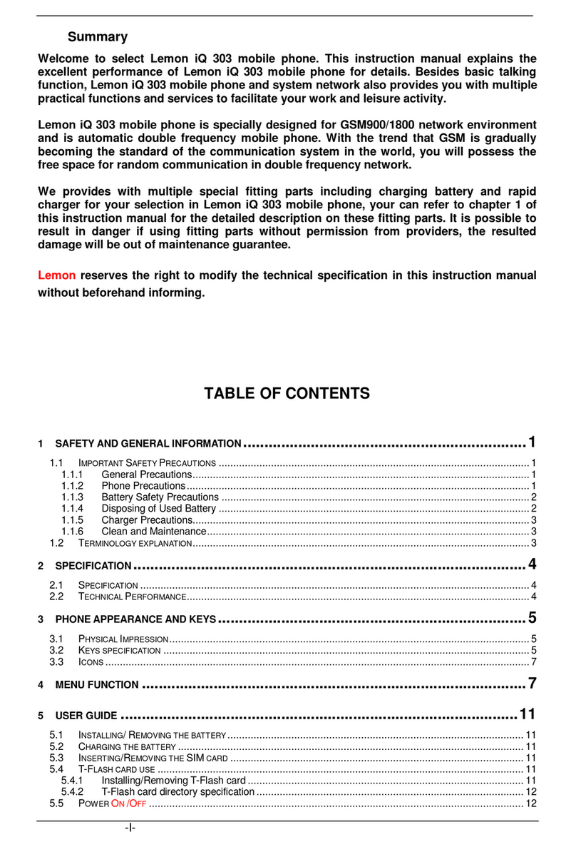 Lemon iQ 303 User manual