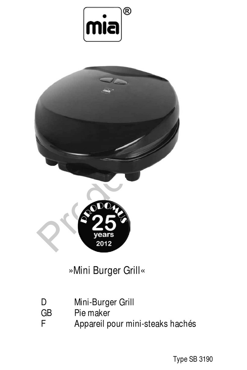 MIA Mini Burger Grill manual