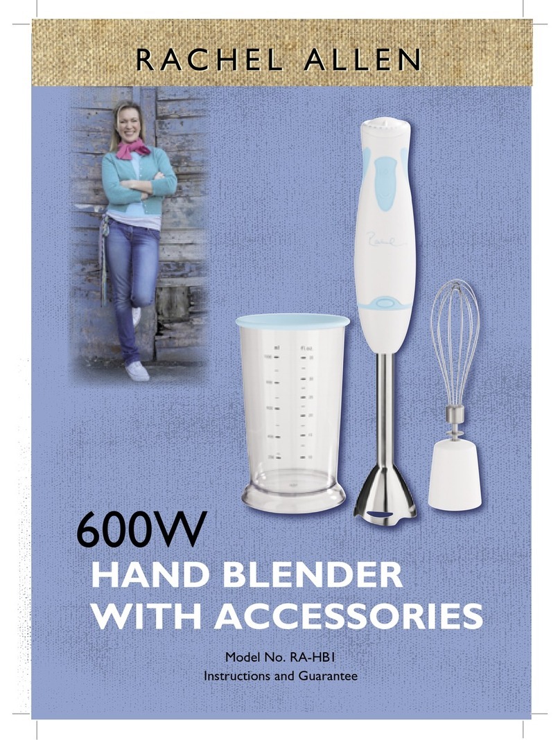 Rachel Allen RA-HB1 Instructions and guarantee Rachel Allen RA-HB1 Instructions and guarantee