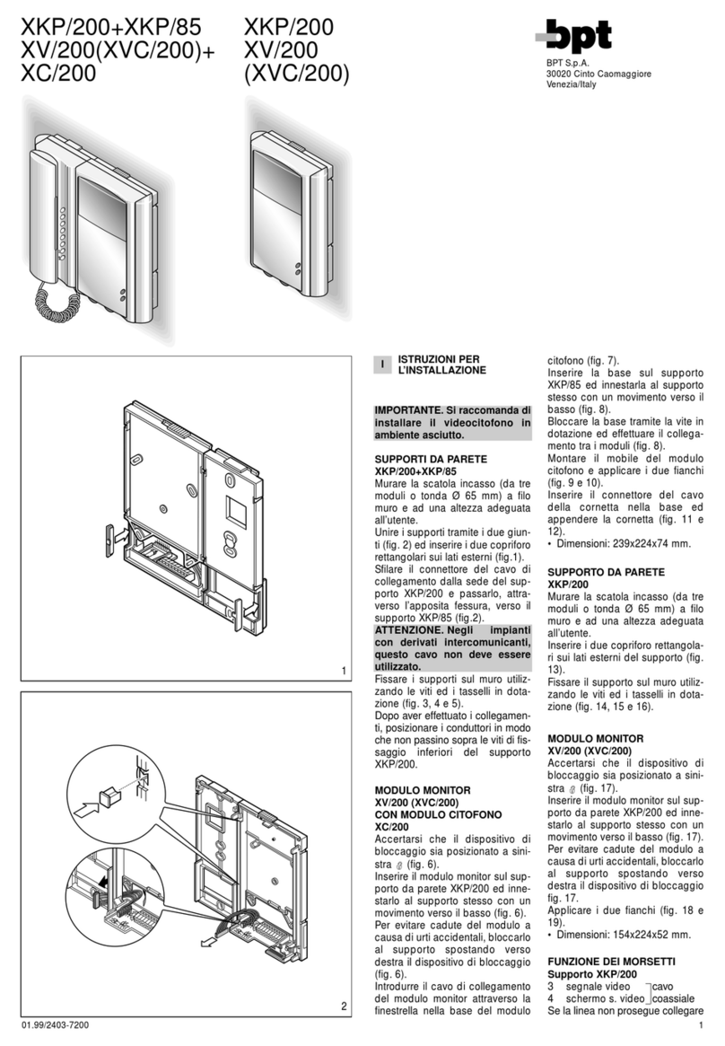 Bpt XC/200 User manual