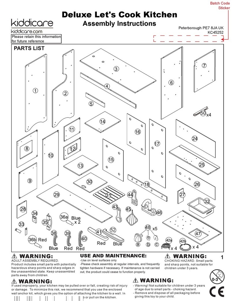 Kiddicare Deluxe Let's Cook Kitchen User manual