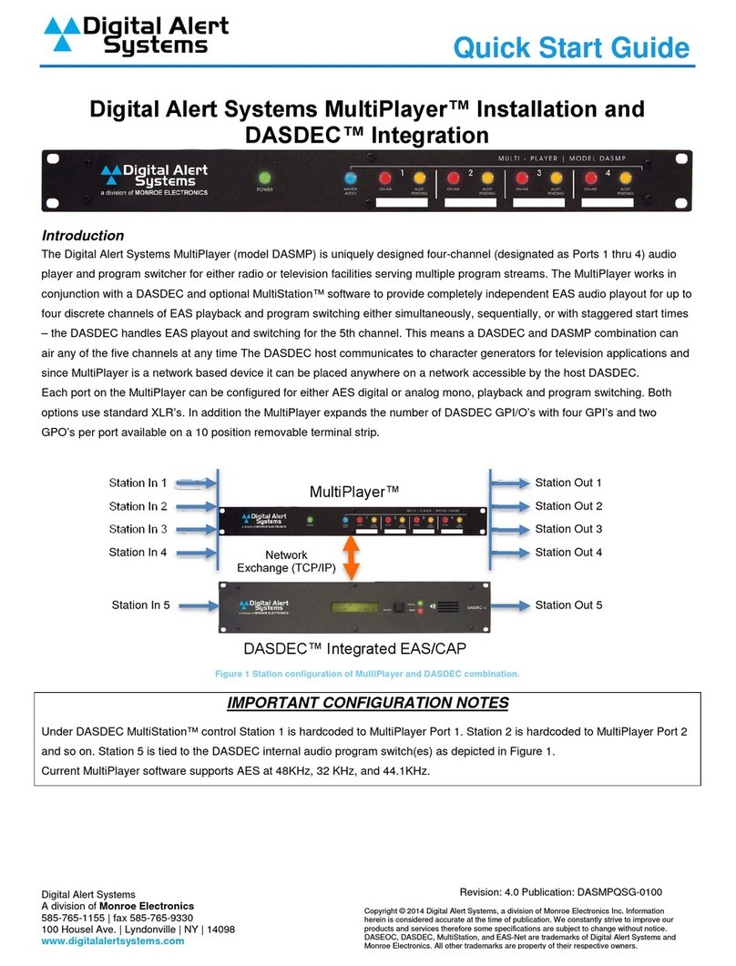 Digital Alert Systems MultiPlayer DASMP quick start guide
