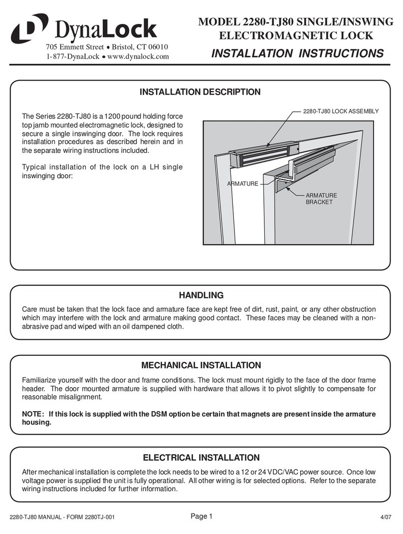 DynaLock 2280-TJ80 installation instructions DynaLock 2280-TJ80 installation instructions