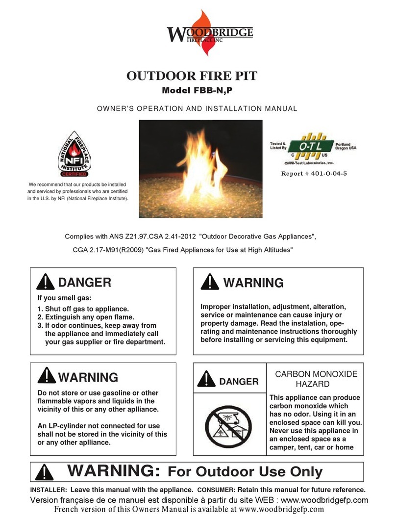 Woodbridge Fireplace FBB-N OWNER'S OPERATION AND INSTALLATION MANUAL