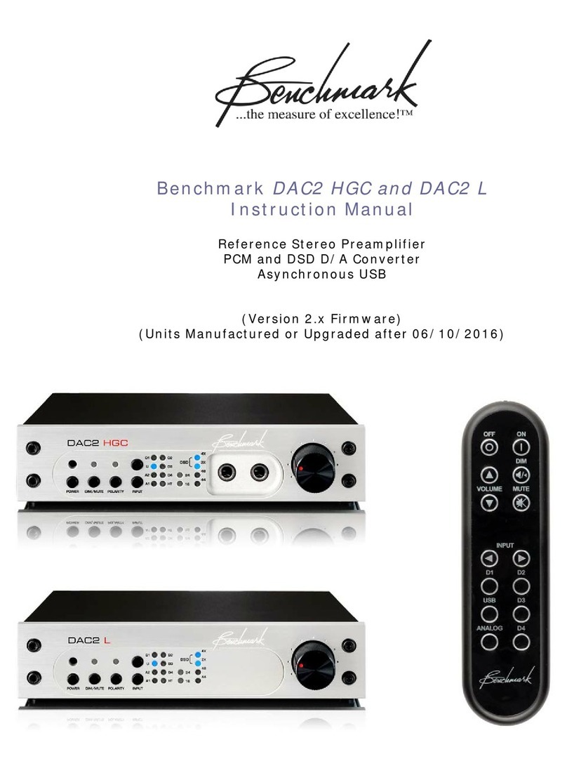 Benchmark DAC2 HGC instruction manual