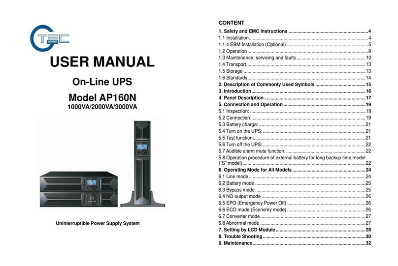 TEC AP160N Series 1000VA user manual
