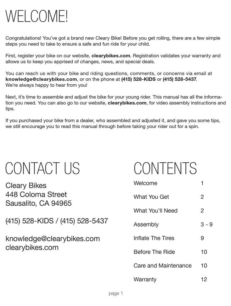 Cleary Bikes Starfish User manual