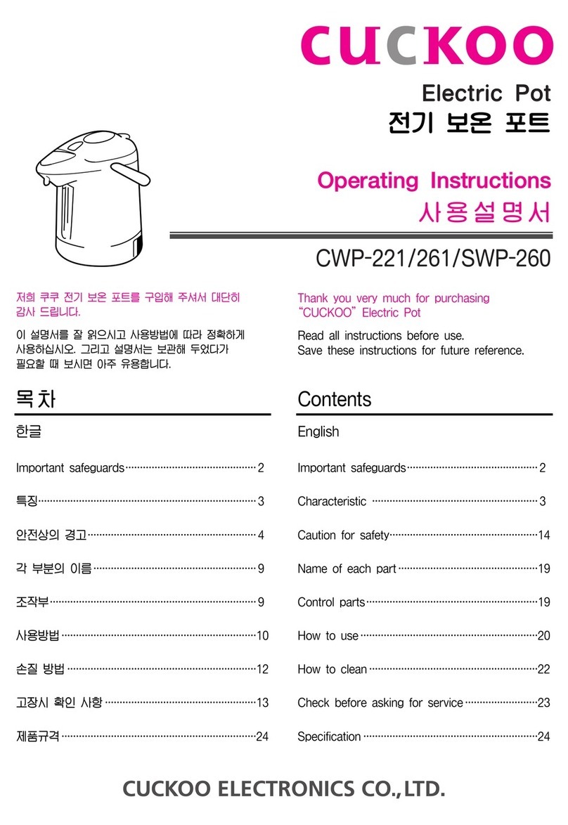 Cuckoo CWP-221 User manual