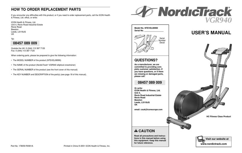 NordicTrack NTEVEL08990 User manual