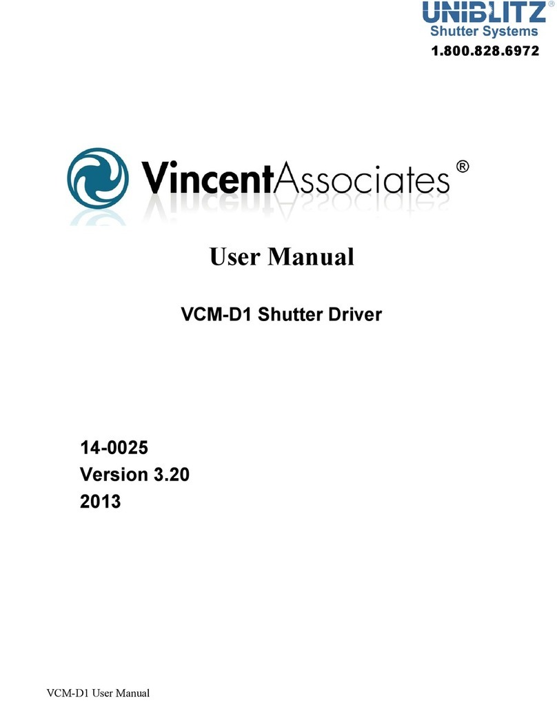 Vincent Associates VCM-D1 user manual Vincent Associates VCM-D1 user manual