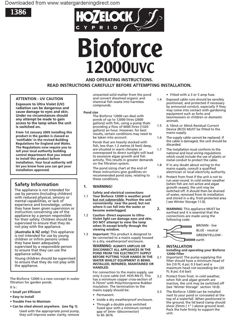 Hozelock bioforce 12000UVC User manual