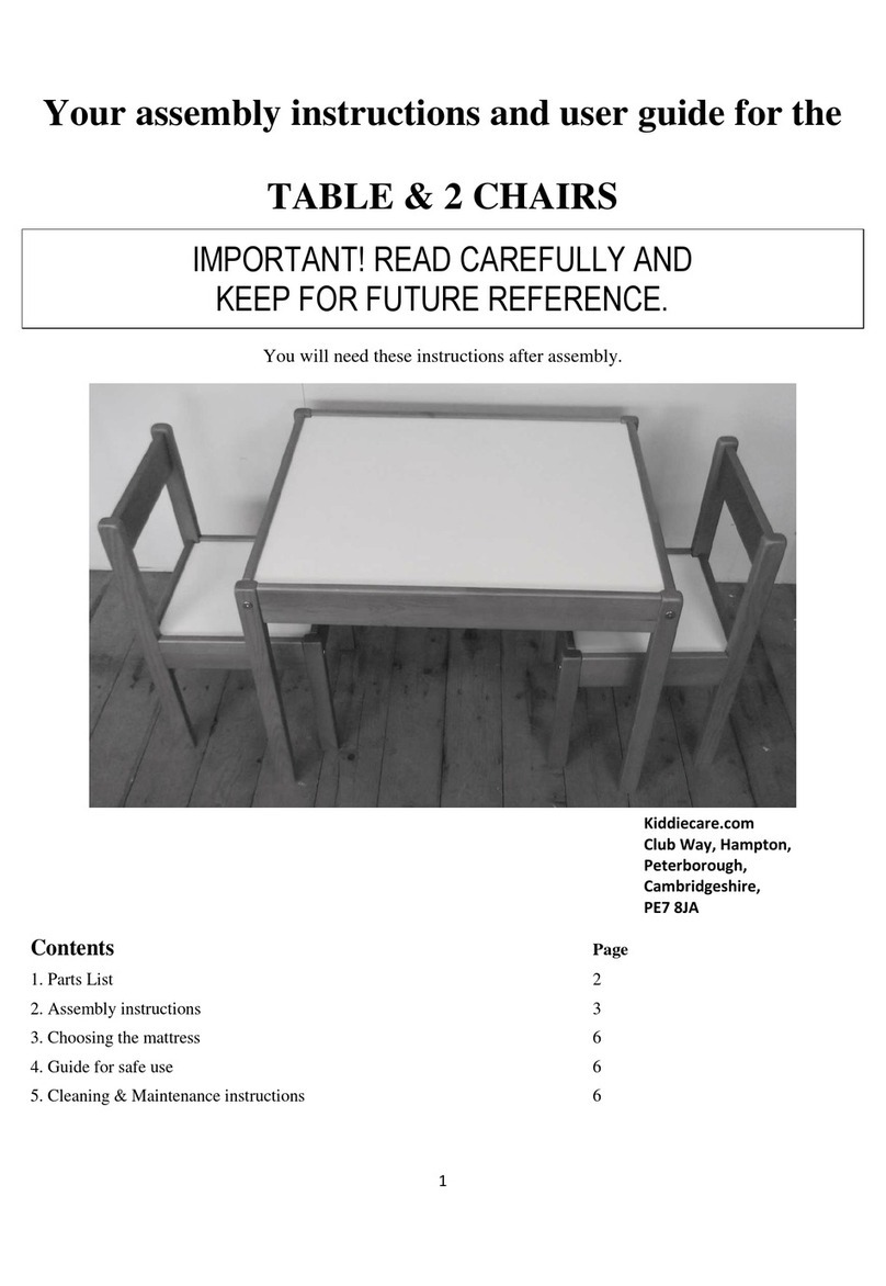 Kiddiecare TABLE & 2 CHAIRS User manual