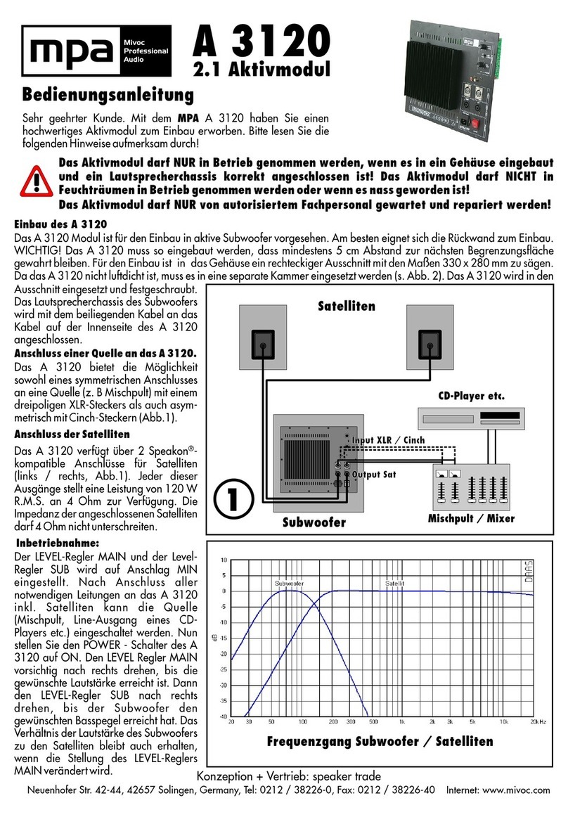 MPA A 3120 owner's manual
